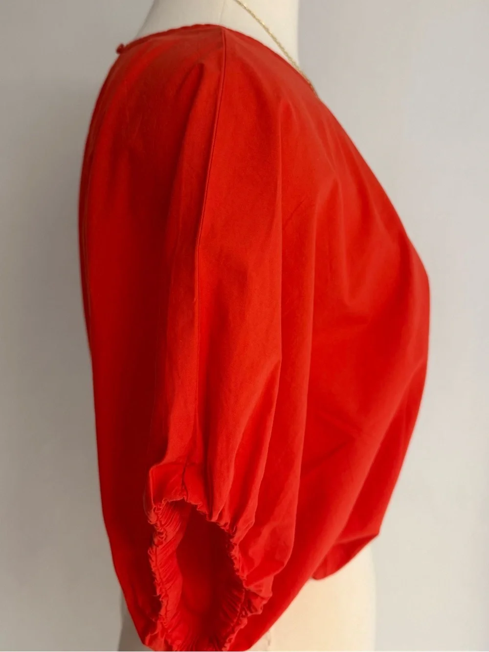 BANANA REPUBLIC Bright Orange Balloon-Sleeve Crop Top NWT